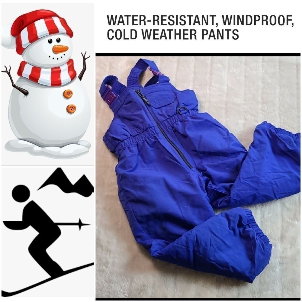 Fera Carver Toddler Size 4 Bright Blue Snow Bib Overall Pant Unisex Insulated
